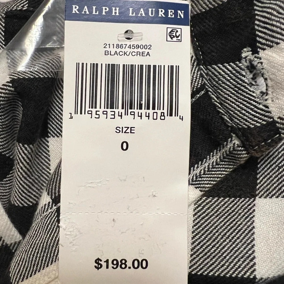 NWT Polo Ralph Lauren Shirtdress Womens Size 0 Check Buffalo Belted Twill - Picture 10 of 12